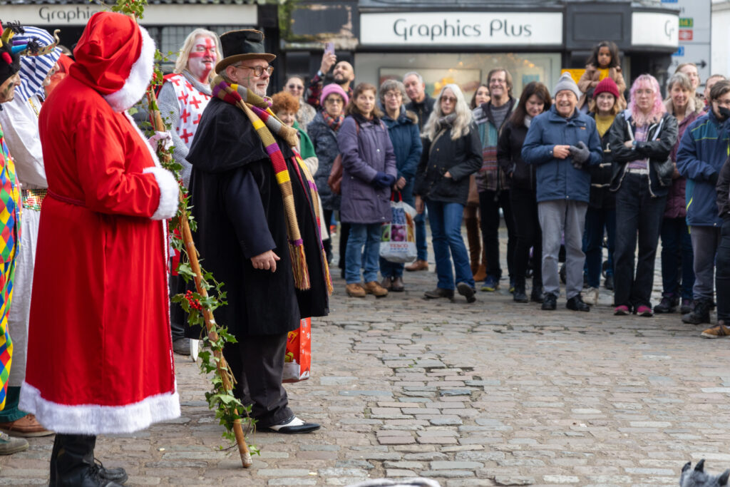 St Albans Mummers performing at the Clock Tower on Boxing Day. Photo: Toby Shepheard