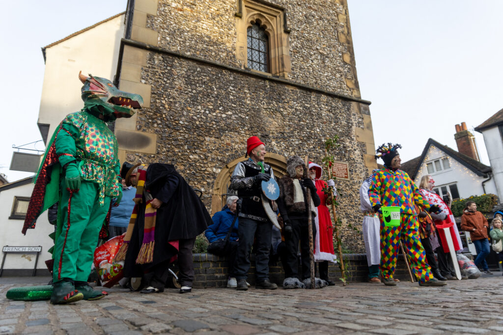 St Albans Mummers performing at the Clock Tower on Boxing Day. Photo: Toby Shepheard