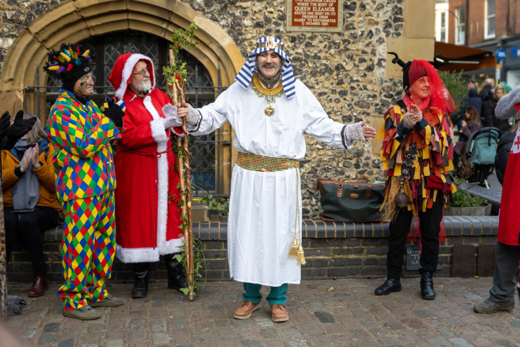 St Albans Mummers performing at the Clock Tower on Boxing Day. Photo: Toby Shepheard