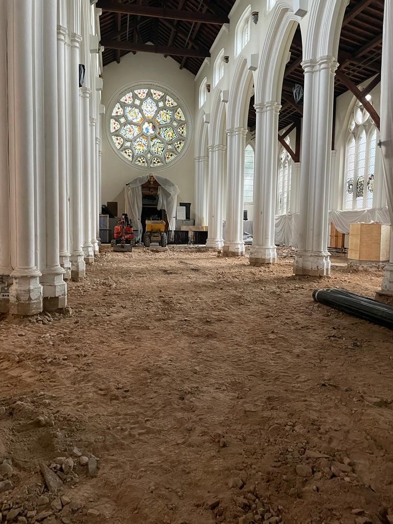 Ongoing work at St Peter's Church in St Albans.