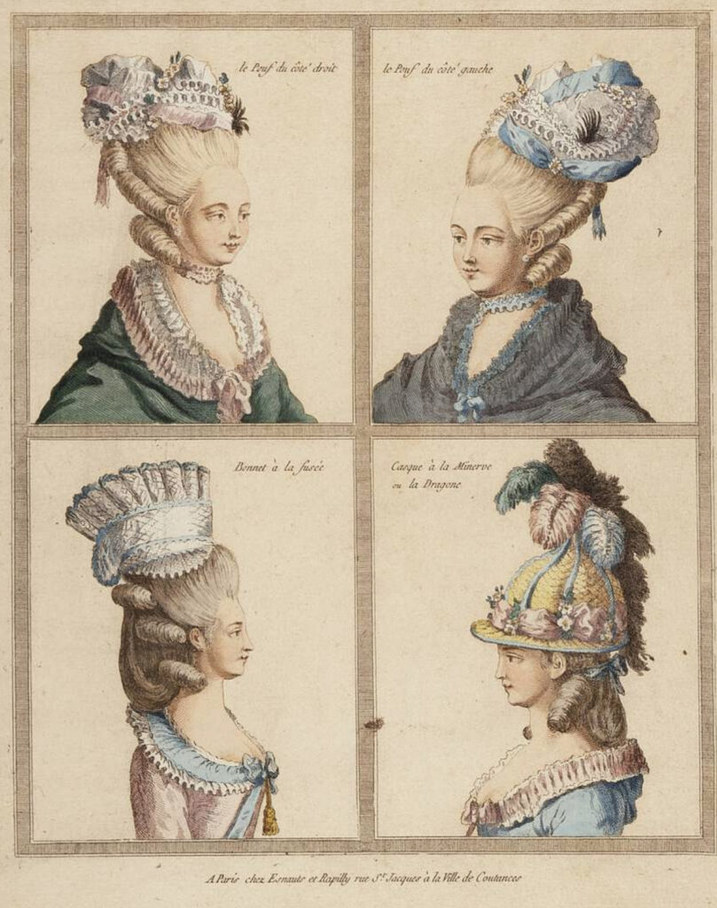 Print of headdresses. 1750. LACMA.