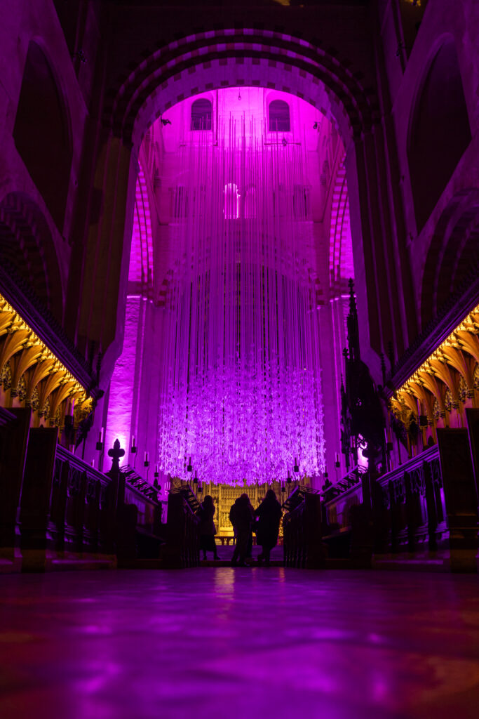 Peace Doves installation by Peter Walker Sculptor at St Albans Cathedral. Photo: Toby Shepheard