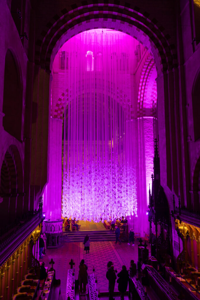 Peace Doves installation by Peter Walker Sculptor at St Albans Cathedral. Photo: Toby Shepheard