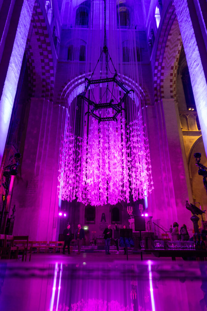 Peace Doves installation by Peter Walker Sculptor at St Albans Cathedral. Photo: Toby Shepheard