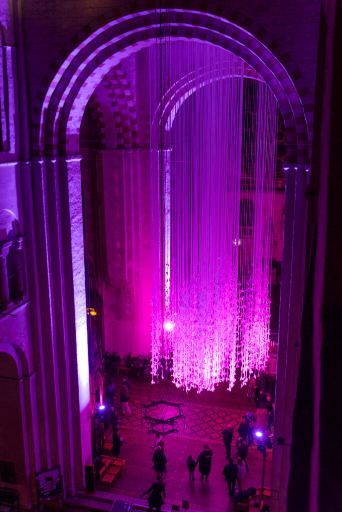 Peace Doves installation by Peter Walker Sculptor at St Albans Cathedral. Photo: Toby Shepheard