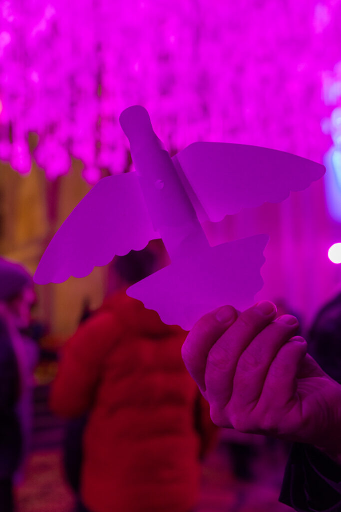 Peace Doves installation by Peter Walker Sculptor at St Albans Cathedral. Photo: Toby Shepheard