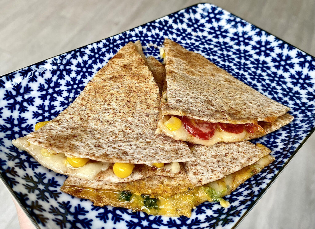 Use your leftover cheese to make yummy quesadillas.