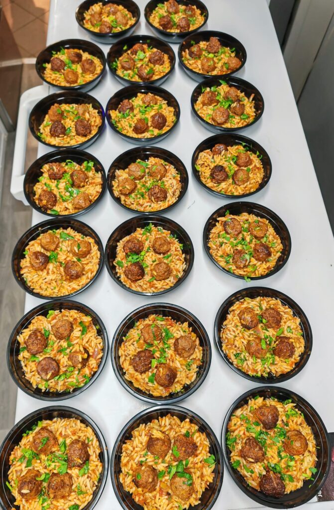 Food for the homeless provided by Souvlaki City in St Albans.