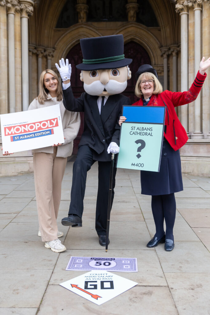 The launch of the St Albans edition of Monopoly at the Cathedral. Photo: Toby Shepheard