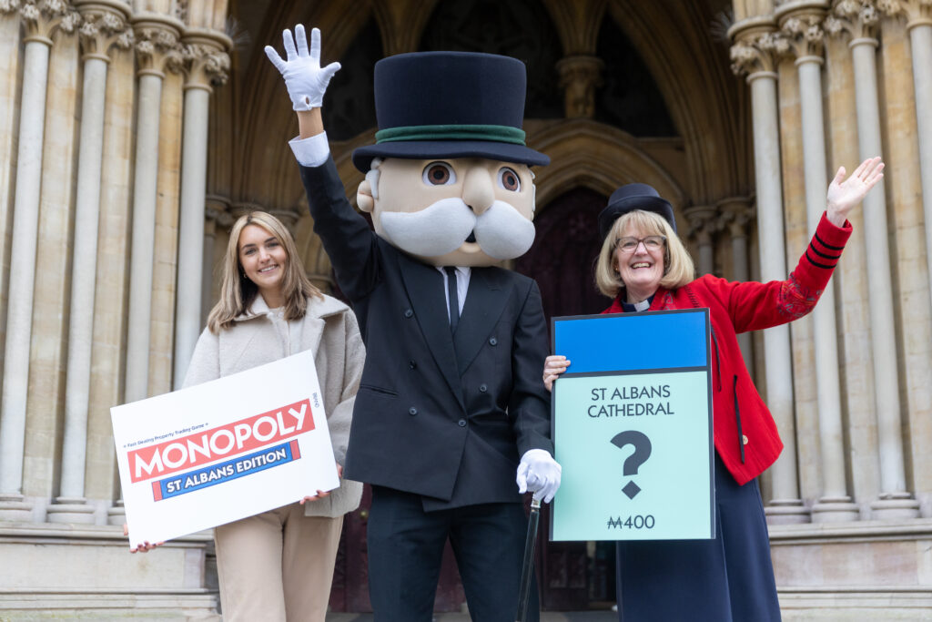 The launch of the St Albans edition of Monopoly at the Cathedral. Photo: Toby Shepheard