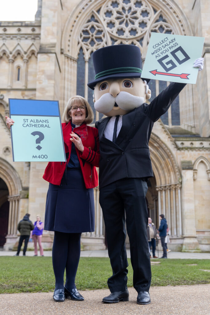 The launch of the St Albans edition of Monopoly at the Cathedral. Photo: Toby Shepheard