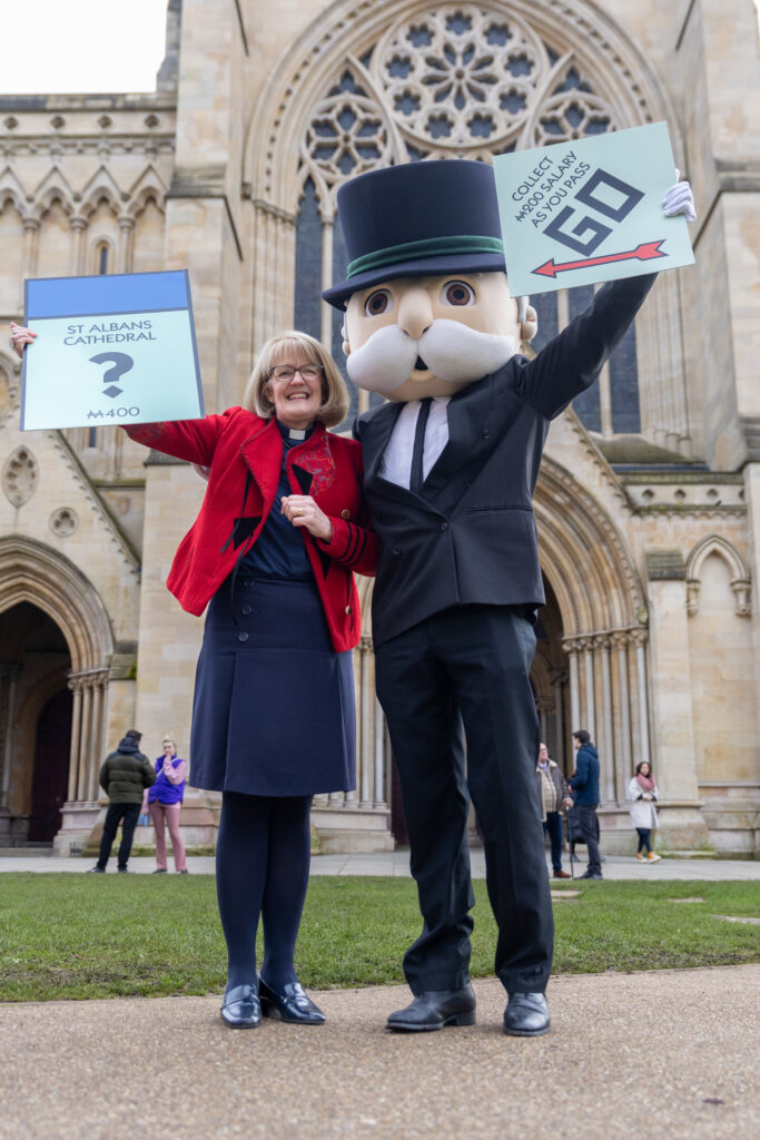 The launch of the St Albans edition of Monopoly at the Cathedral. Photo: Toby Shepheard