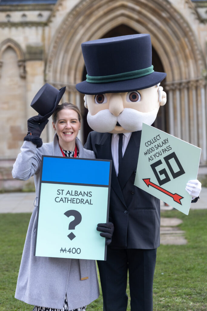 The launch of the St Albans edition of Monopoly at the Cathedral. Photo: Toby Shepheard