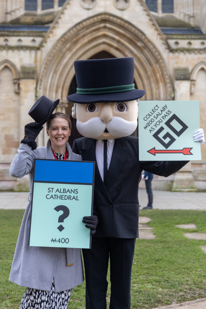 The launch of the St Albans edition of Monopoly at the Cathedral. Photo: Toby Shepheard