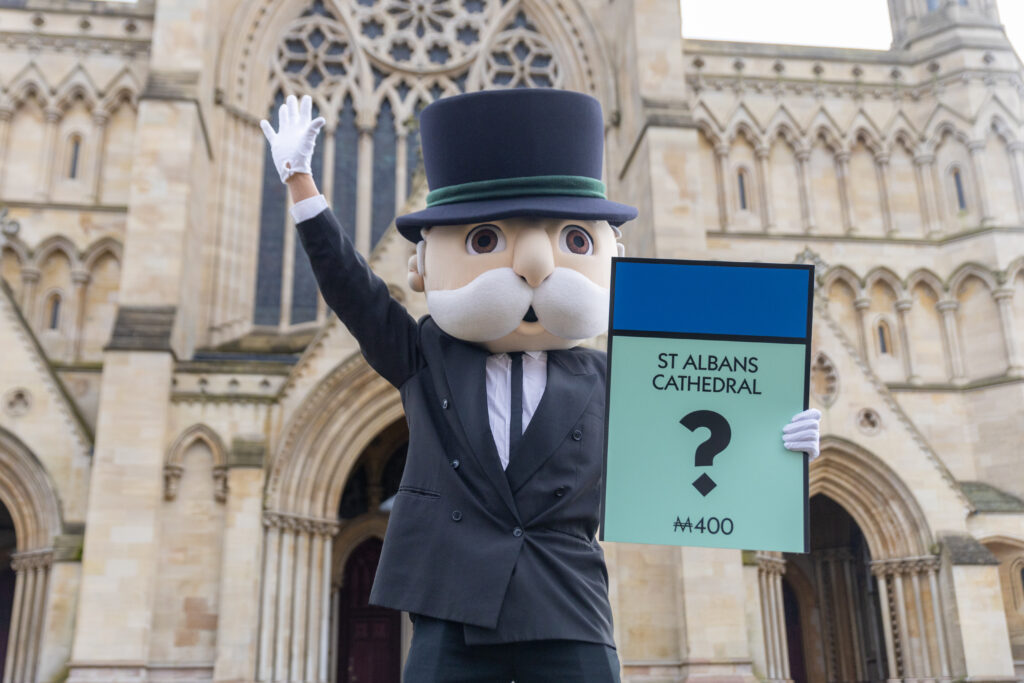 The launch of the St Albans edition of Monopoly at the Cathedral. Photo: Toby Shepheard