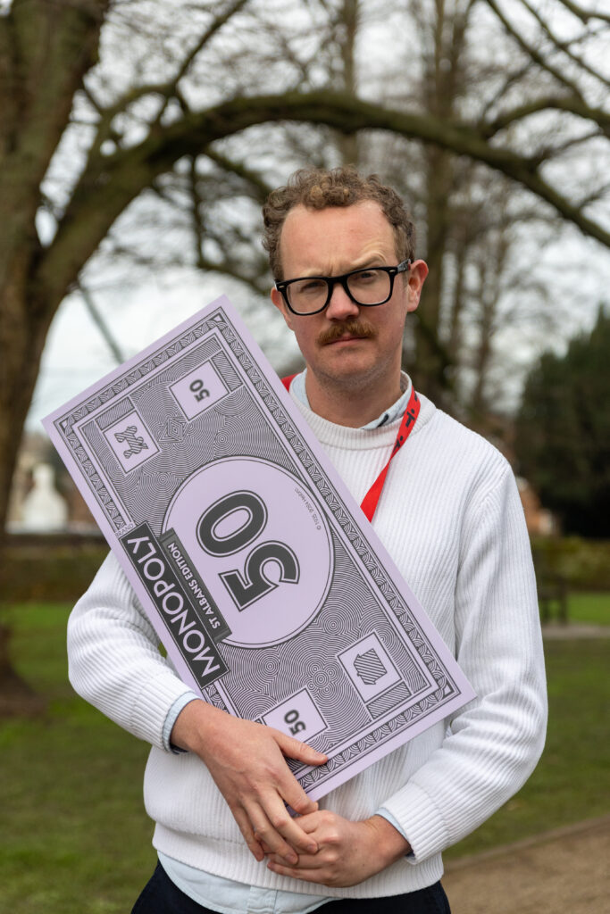 The launch of the St Albans edition of Monopoly at the Cathedral. Photo: Toby Shepheard