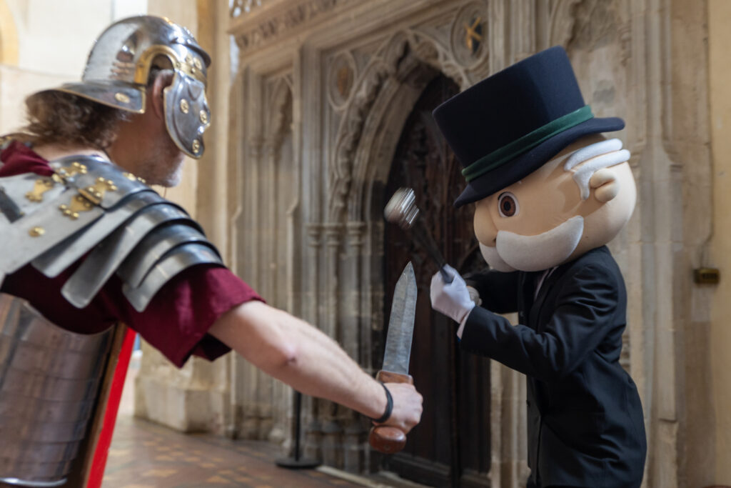 The launch of the St Albans edition of Monopoly at the Cathedral. Photo: Toby Shepheard