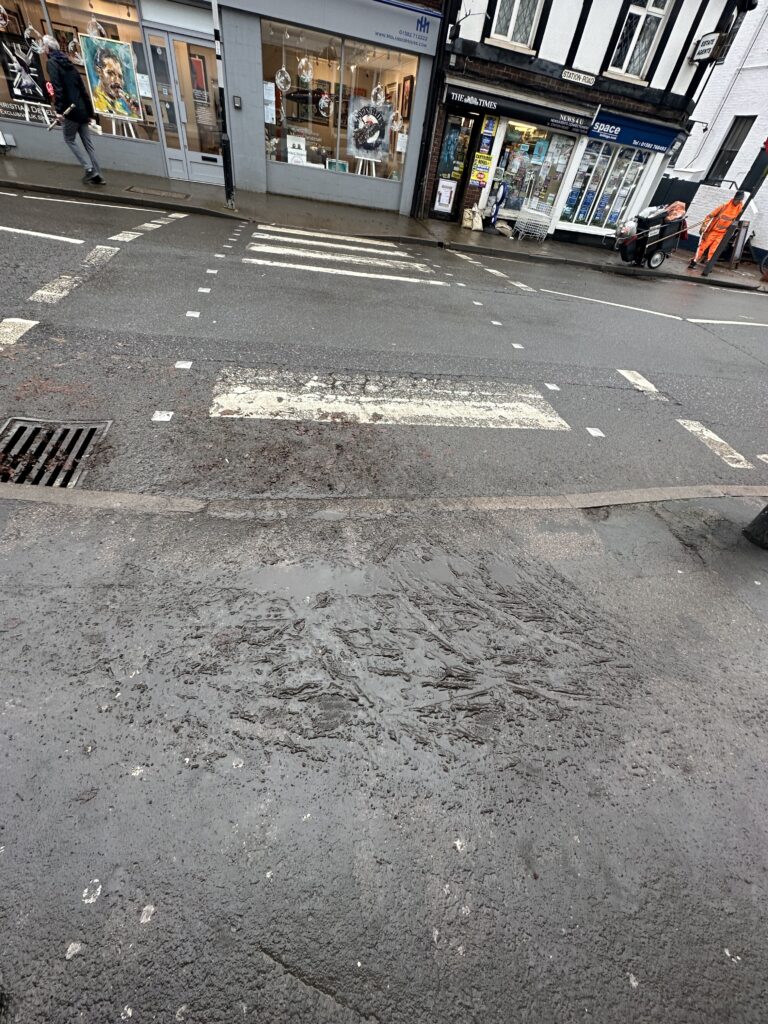Flooding in Station Road, Harpenden.