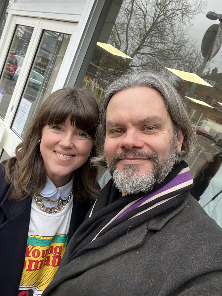 Caroline Jones and the St Albans Times' Matt Adams.