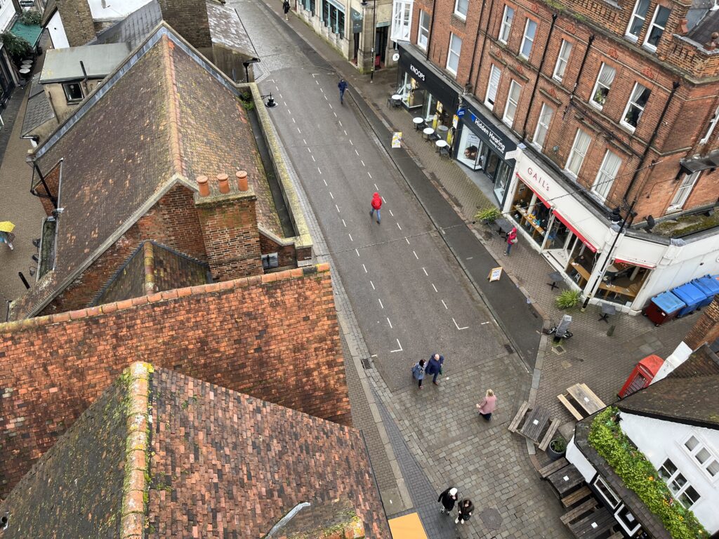 The view from St Albans Clock Tower.
