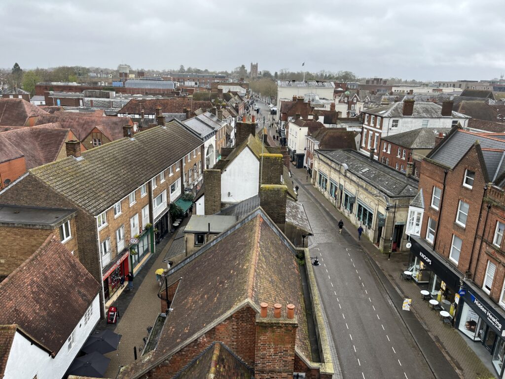 The view from St Albans Clock Tower.