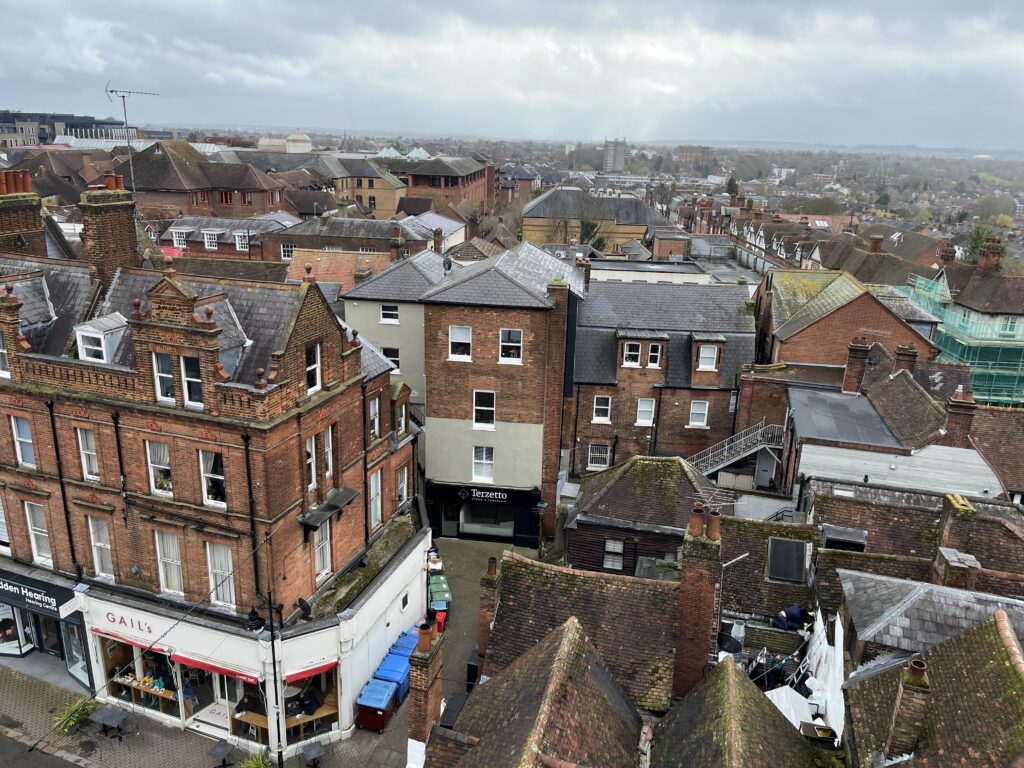 The view from St Albans Clock Tower.