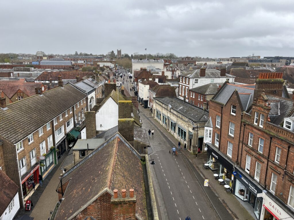 The view from St Albans Clock Tower.