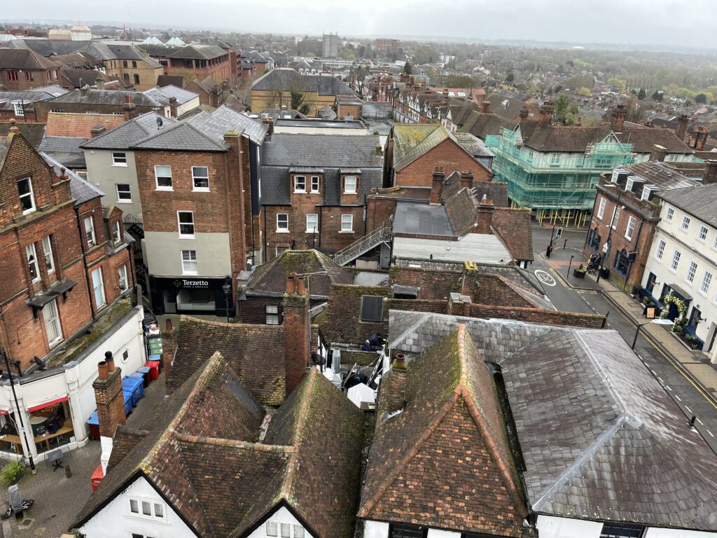 The view from St Albans Clock Tower.