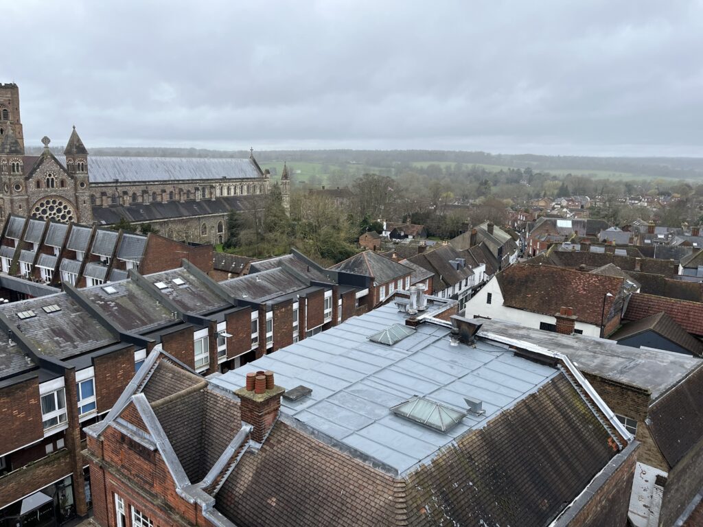 The view from St Albans Clock Tower.