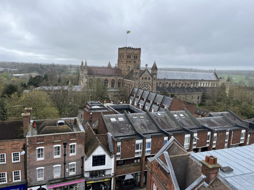 The view from St Albans Clock Tower.