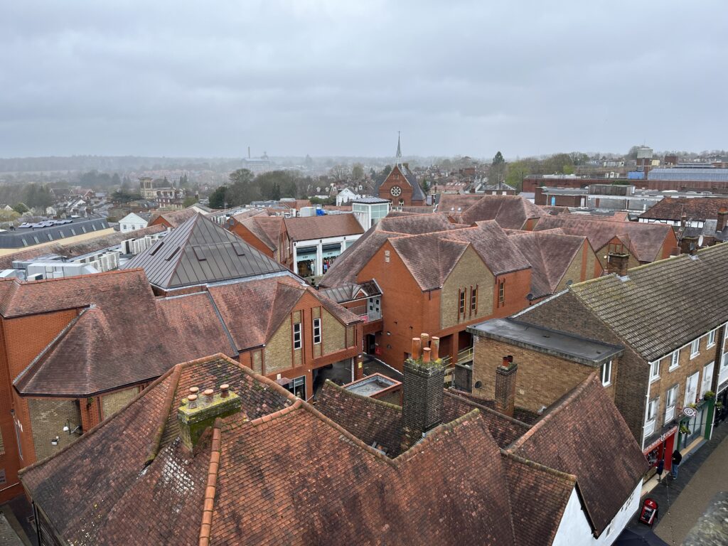 The view from St Albans Clock Tower.