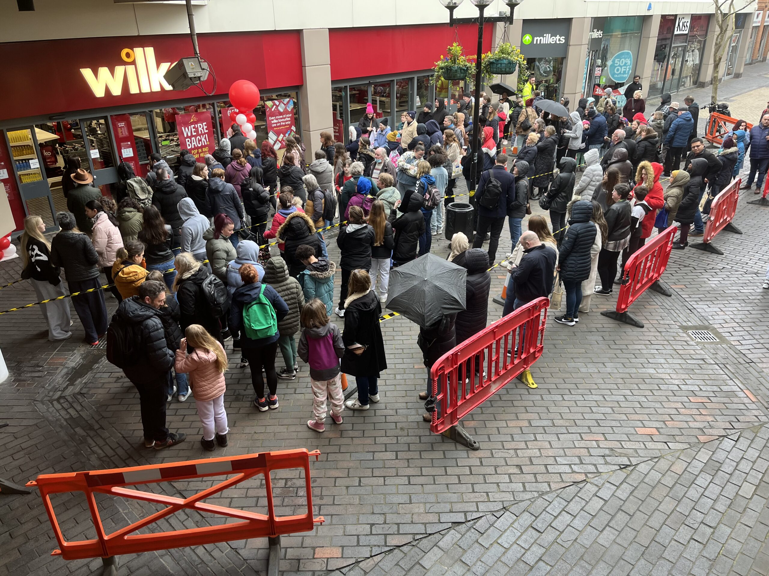 Queues outside St Albans' Wilko store.