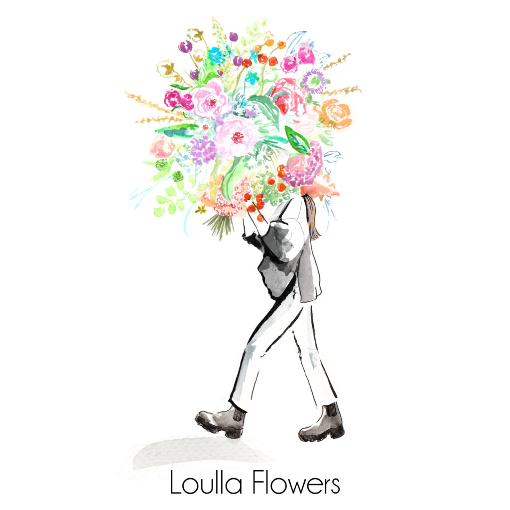 The Loulla Flowers logo Caroline designed.