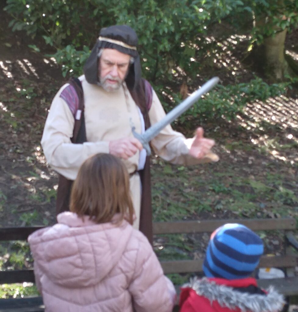 Members of St Paul’s retell the Easter story in Clarence Park.