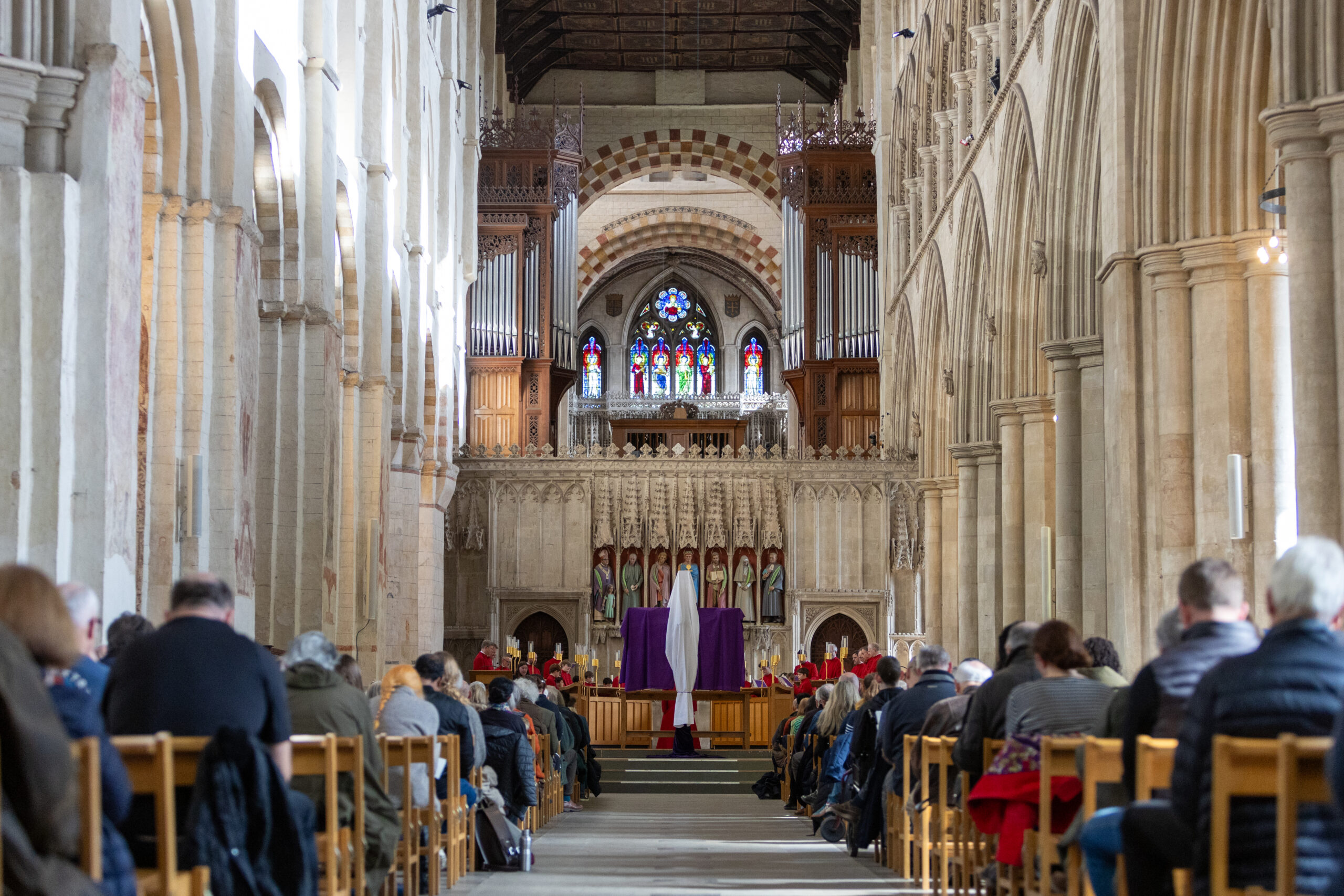The Good Friday service at St Albans Cathedral. Photo: Toby Shepheard