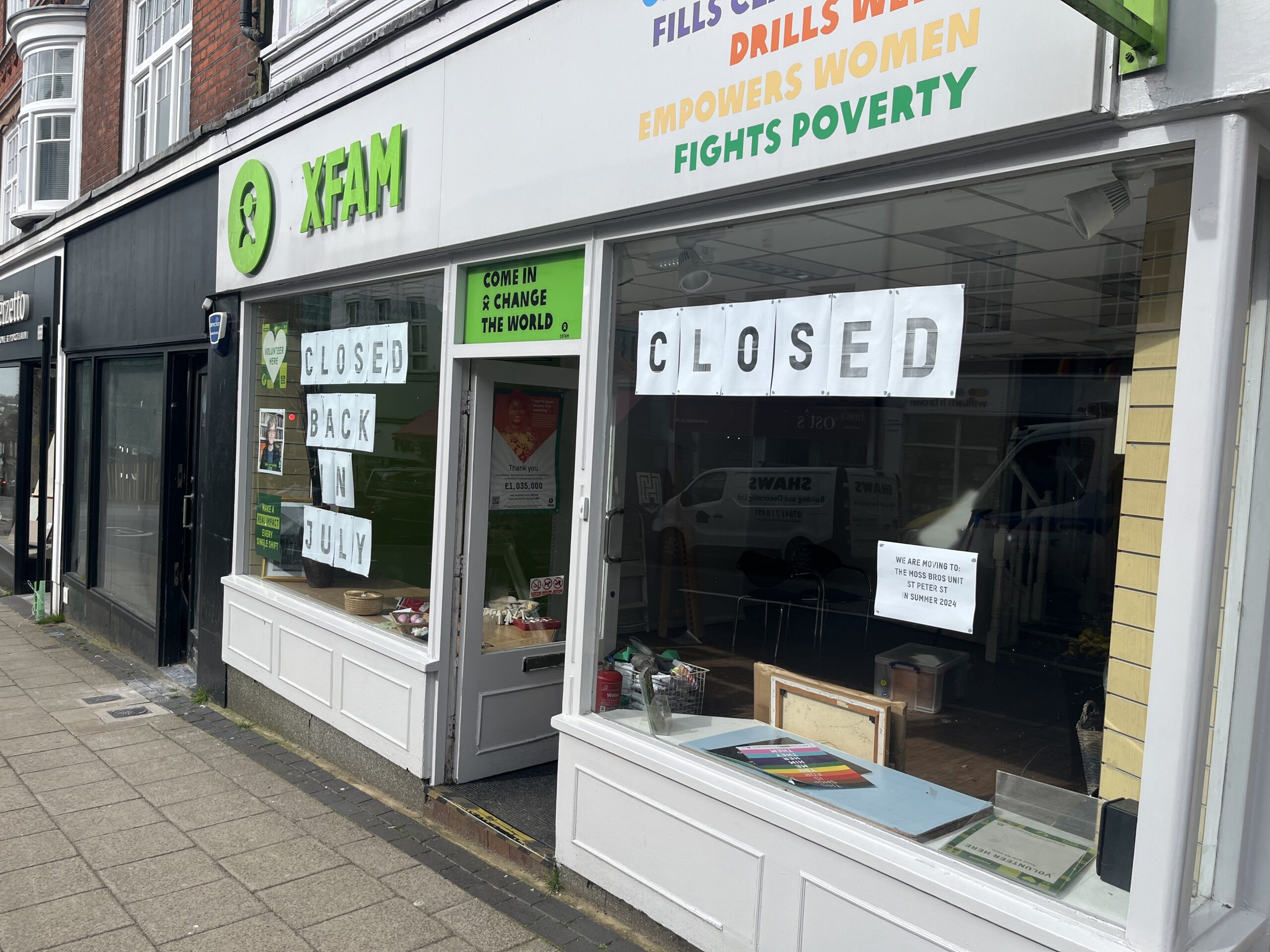 The Oxfam shop in Chequer Street.