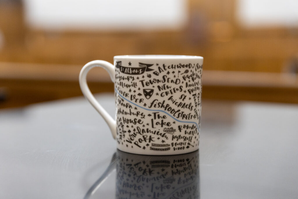 A mug by Jen Roffe. Photo: Toby Shepheard