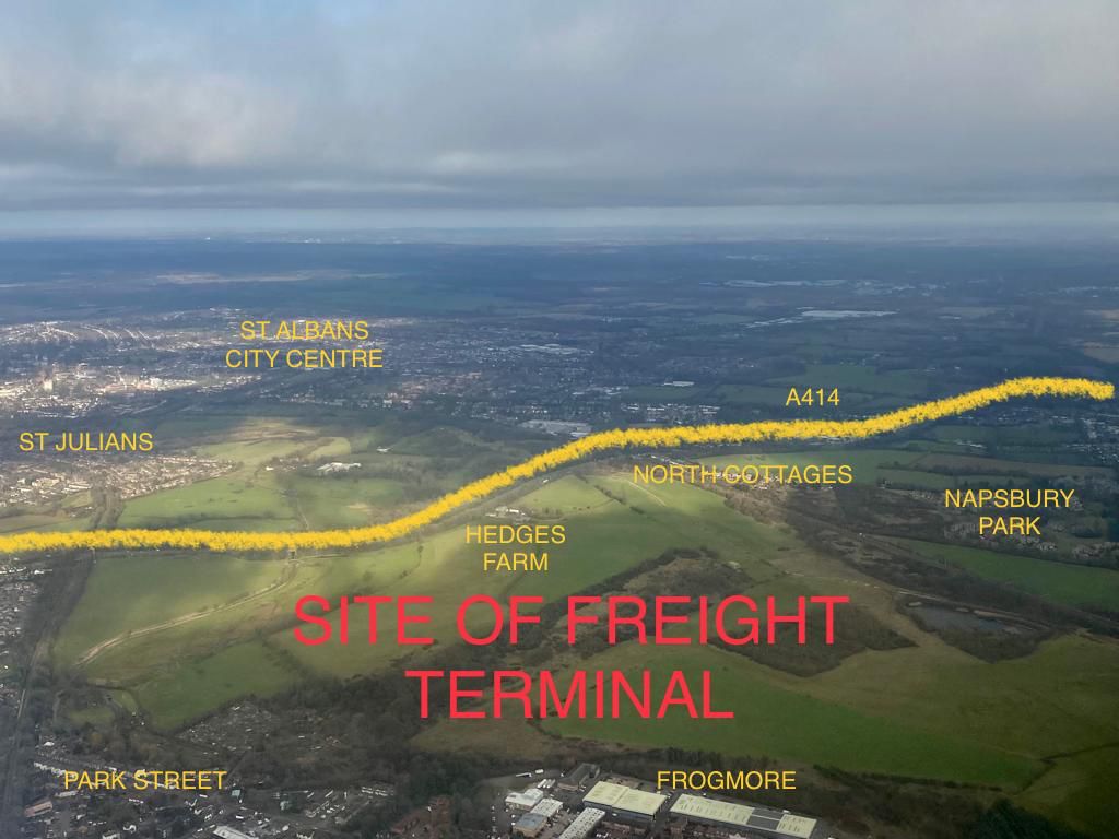 An annotated view of the rail freight site by Deb Lancaster.