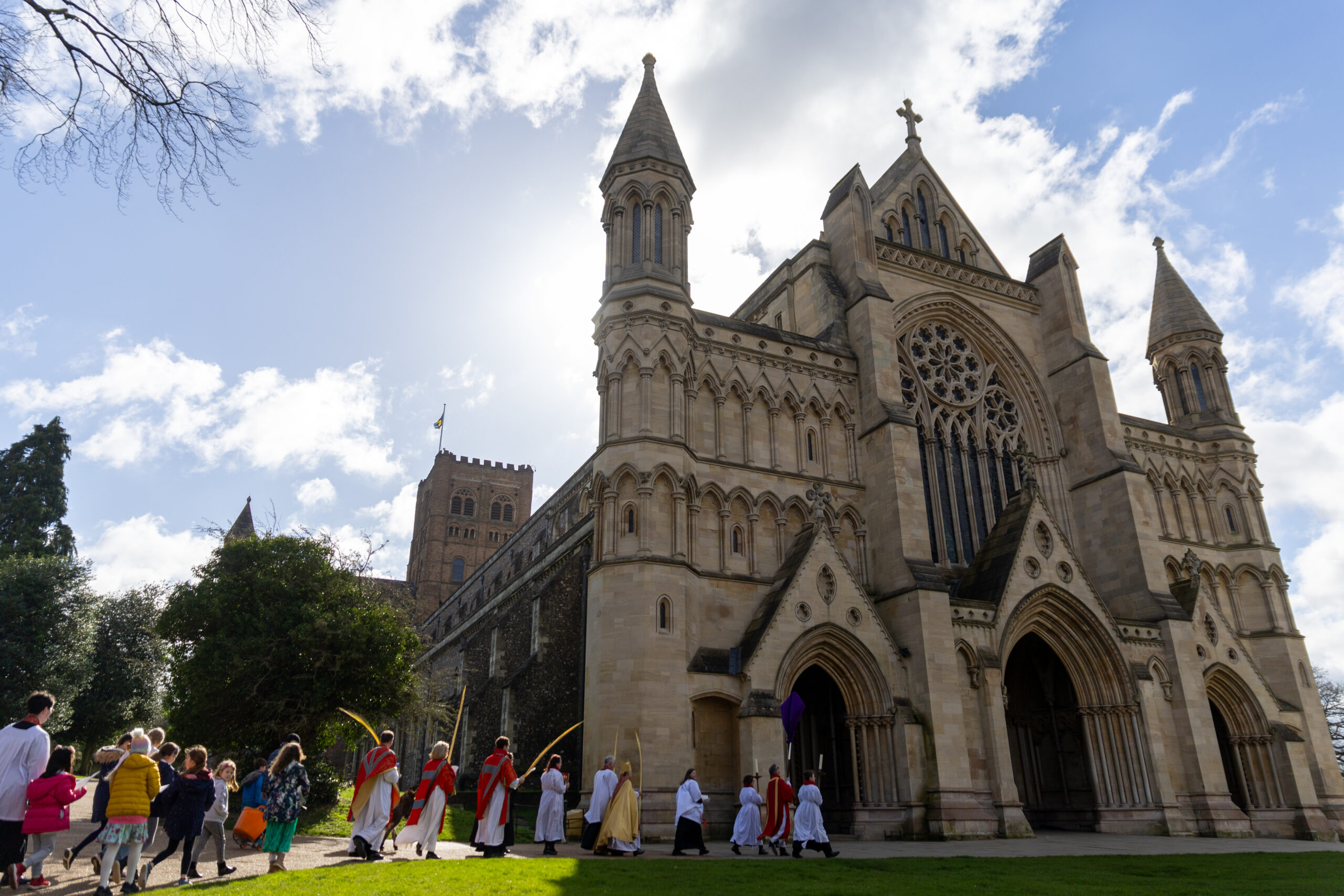 Palm Sunday at St Albans Cathedral. Photo: Toby Shepheard