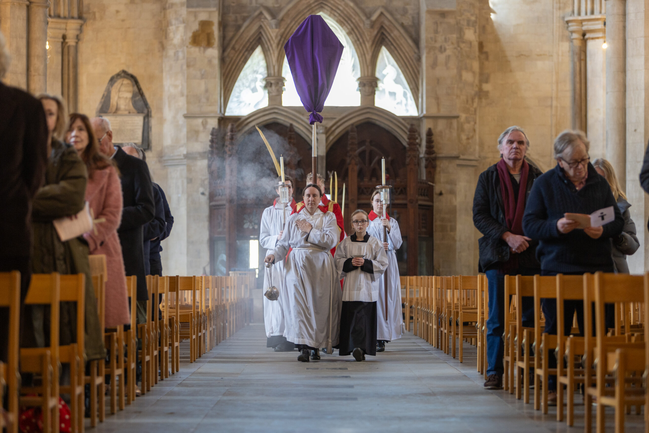 Palm Sunday at St Albans Cathedral. Photo: Toby Shepheard