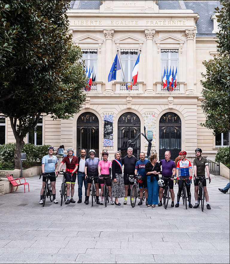 Participants in the Paralympics Pedal to Paris with some of their supporters.