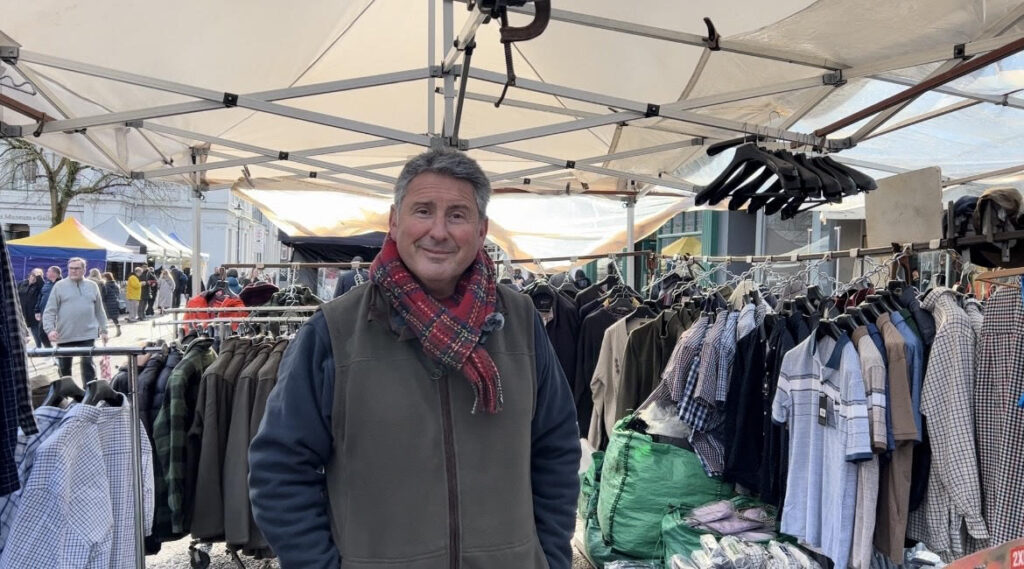 Richard Green on his market stall today.