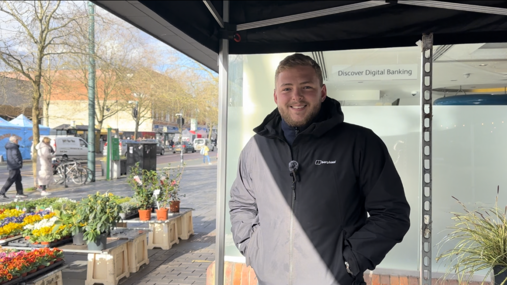 Joe Evans runs a flower stall.