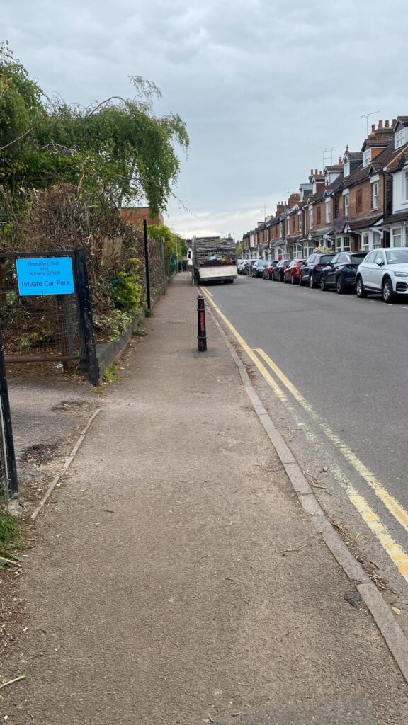 Dangerous parking outside Fleetville Infant and Nursery School