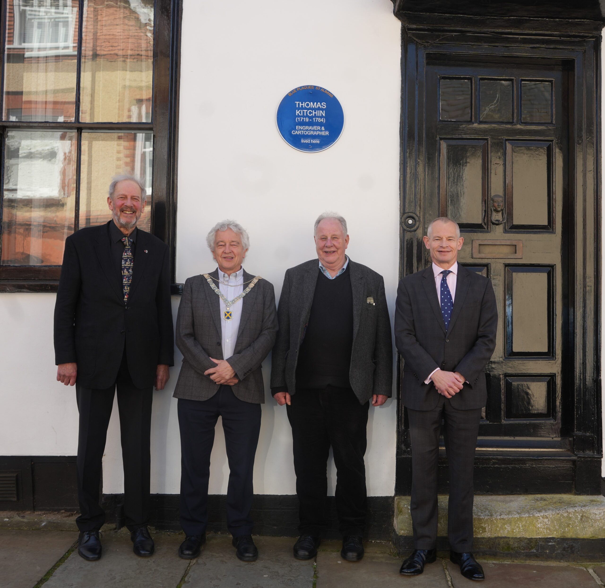 Tim Boatswain, Mayor, Cllr Anthony Rowlands, Laurence Worms, and Headmaster, Jonathan Gillespie