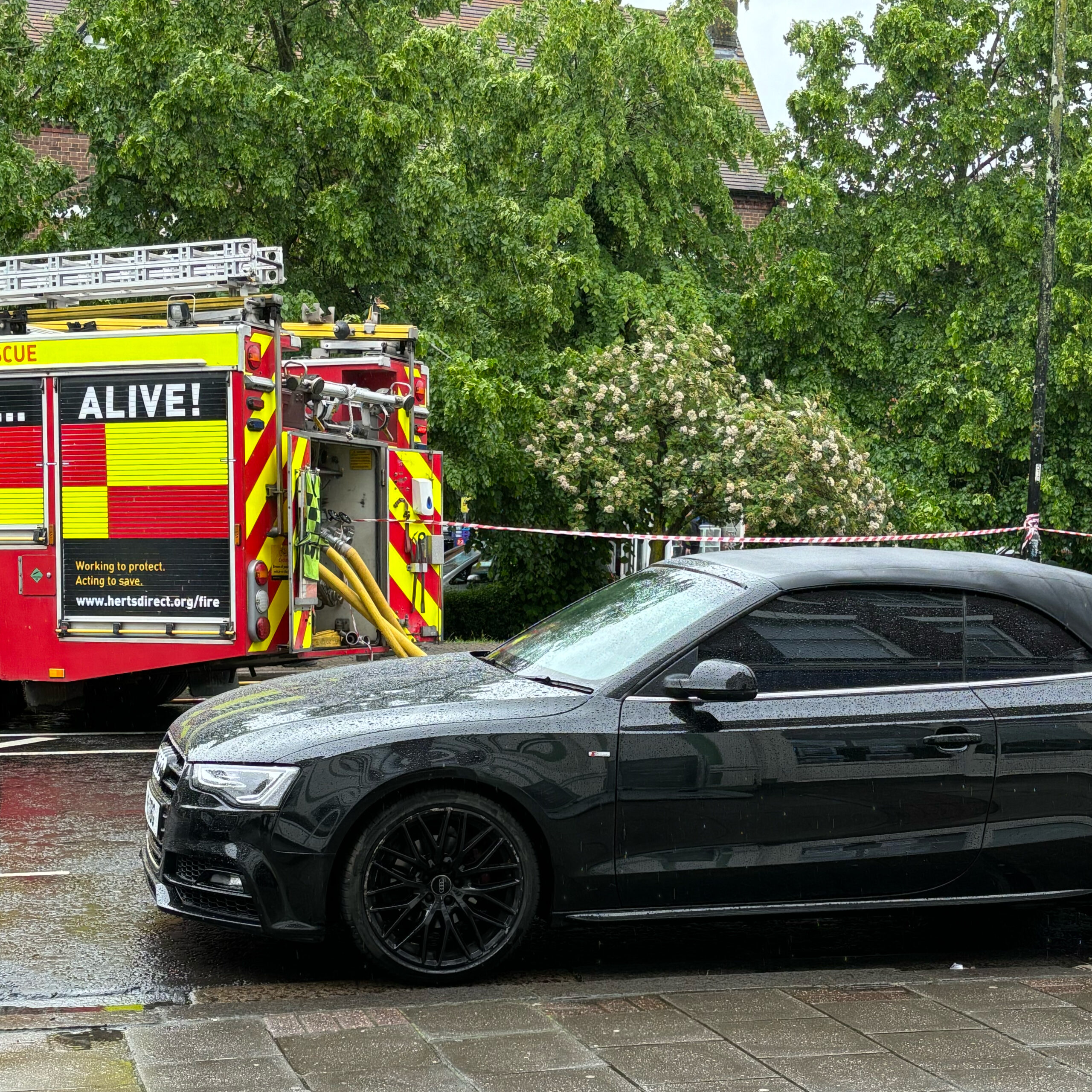 Emergency services on the scene in Harpenden