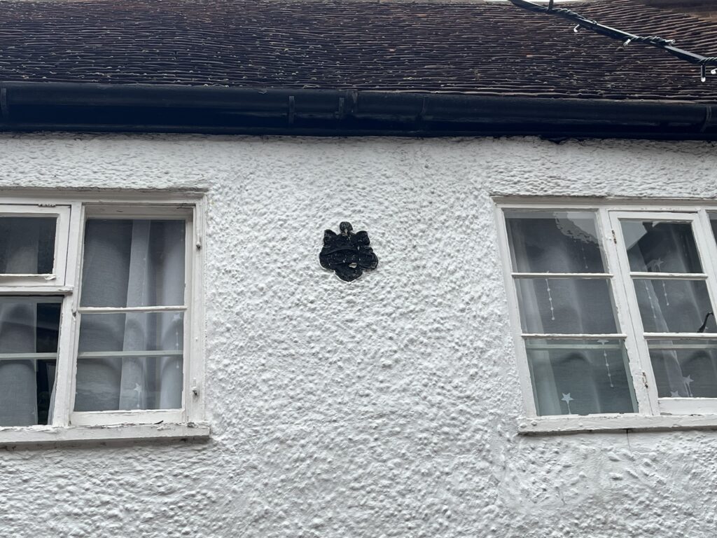 The fire insurance plaque at 7 French Row on the building that used to be the Christopher Inn.