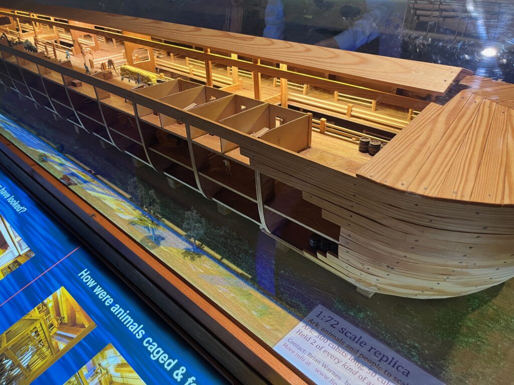 The scale model of Noah's Ark at The Jerusalem Experience.