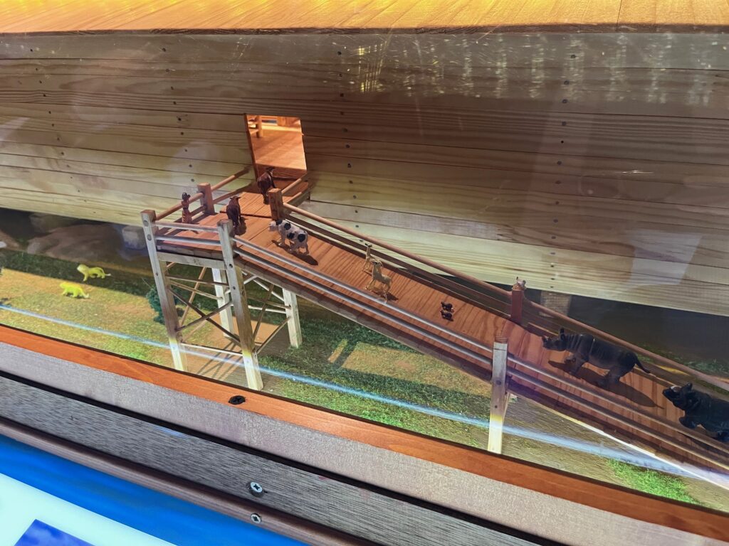 The scale model of Noah's Ark at The Jerusalem Experience.