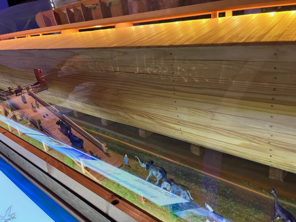 The scale model of Noah's Ark at The Jerusalem Experience.